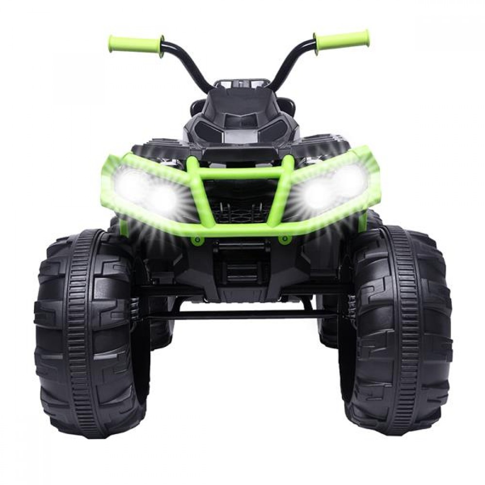 LEADZM Upgraded LZ-906 ATV Double Drive Children Car with 45W*12 12V7AH*1 Battery without Remote Control Black and green